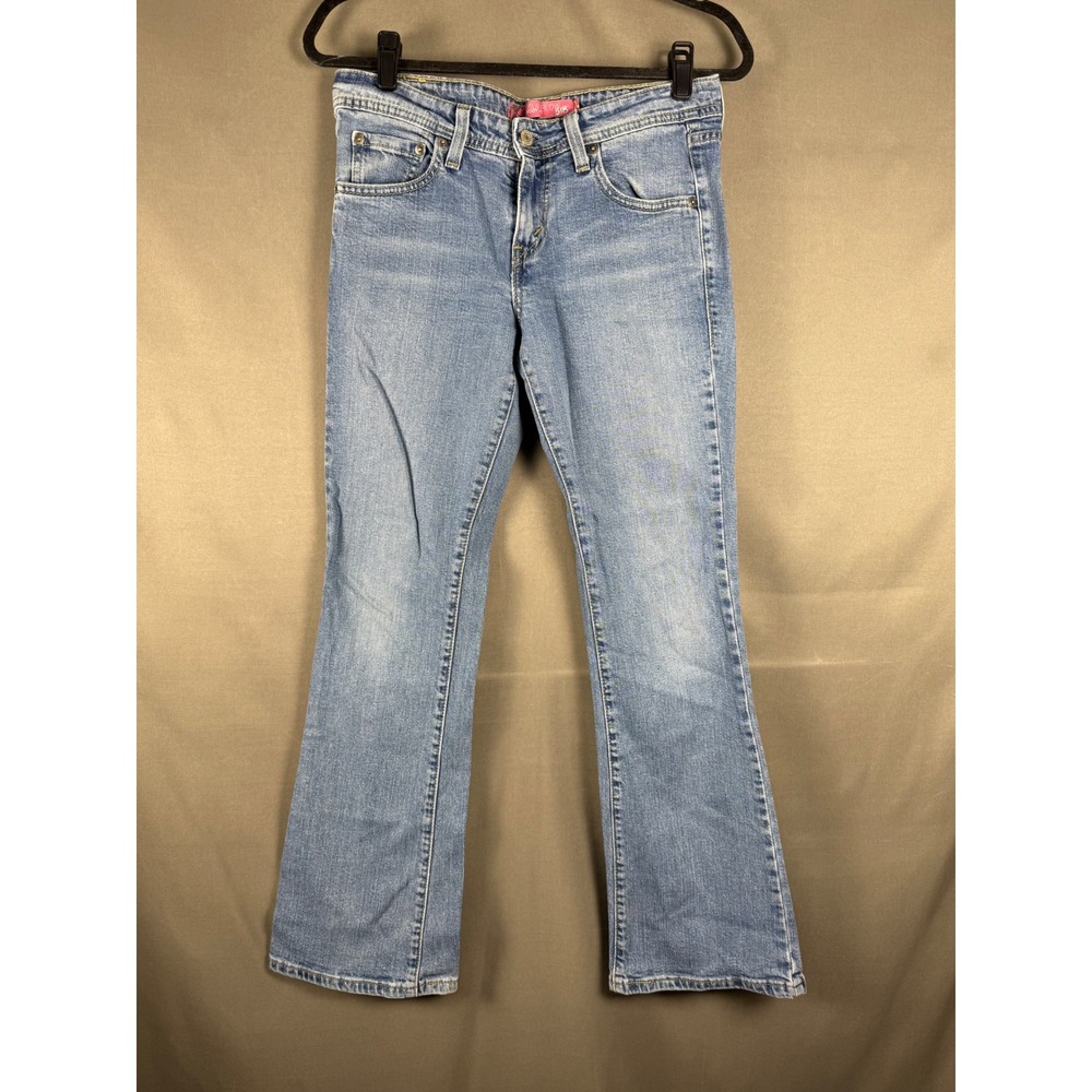 Levis Superlow Boot 518 Jeans Women 7M Light Blue Low Rise Denim Junior